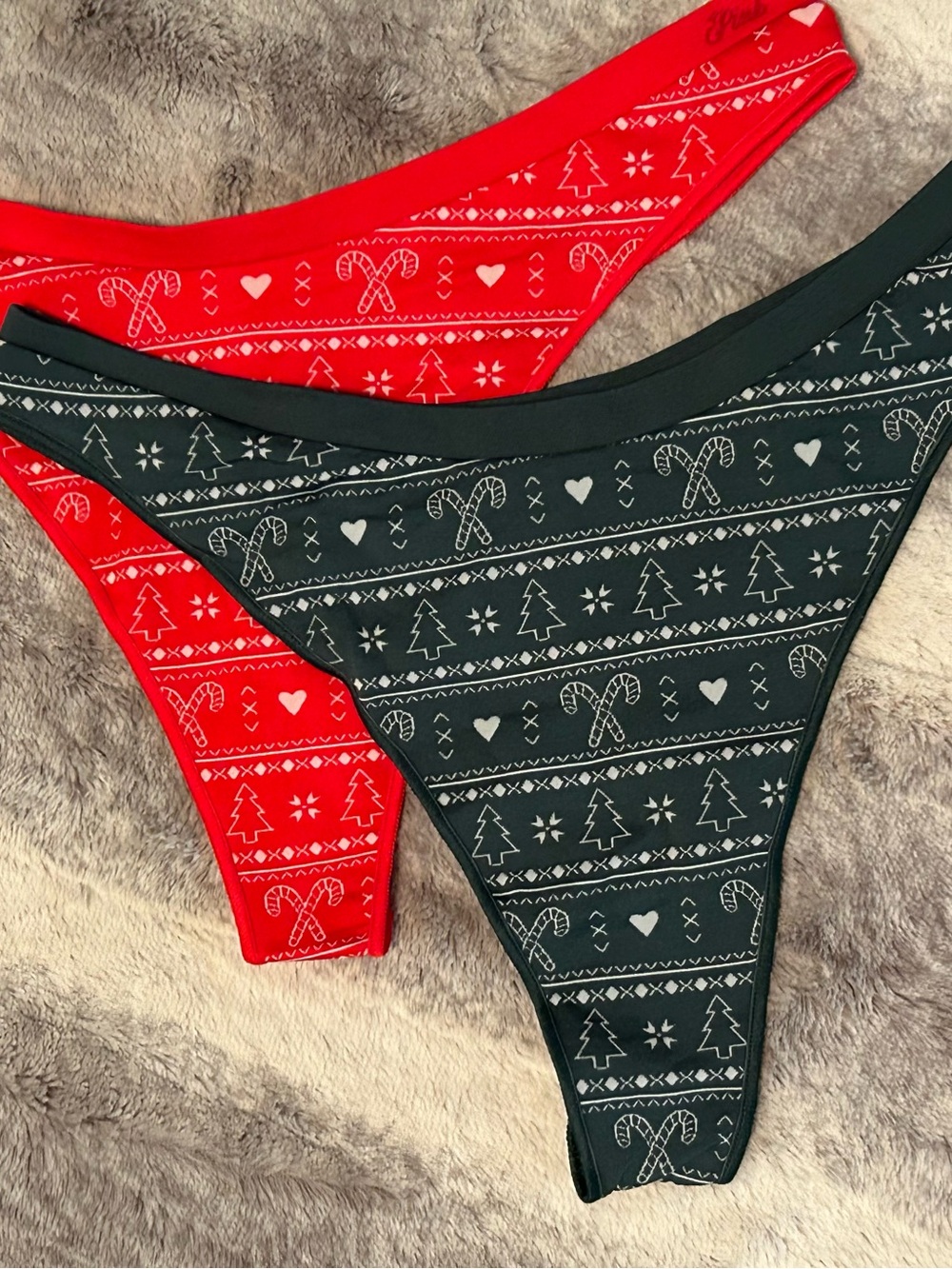 Women's Holiday Thong Panties Seamless high leg thong panty Victoria’s Secret M